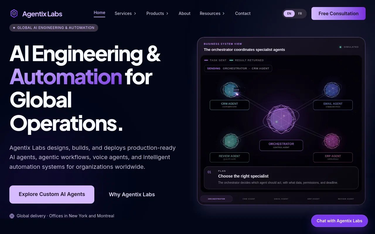 Screenshot of Agentix Labs