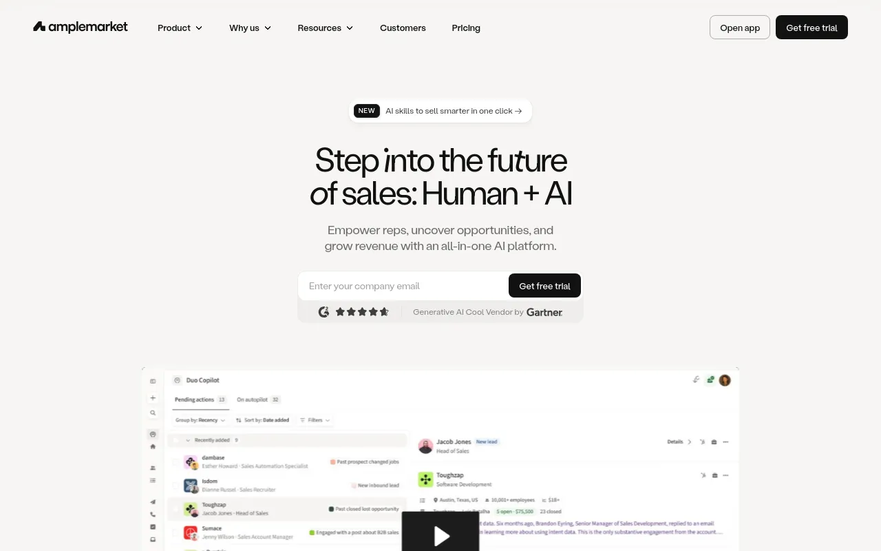 Screenshot of Amplemarket