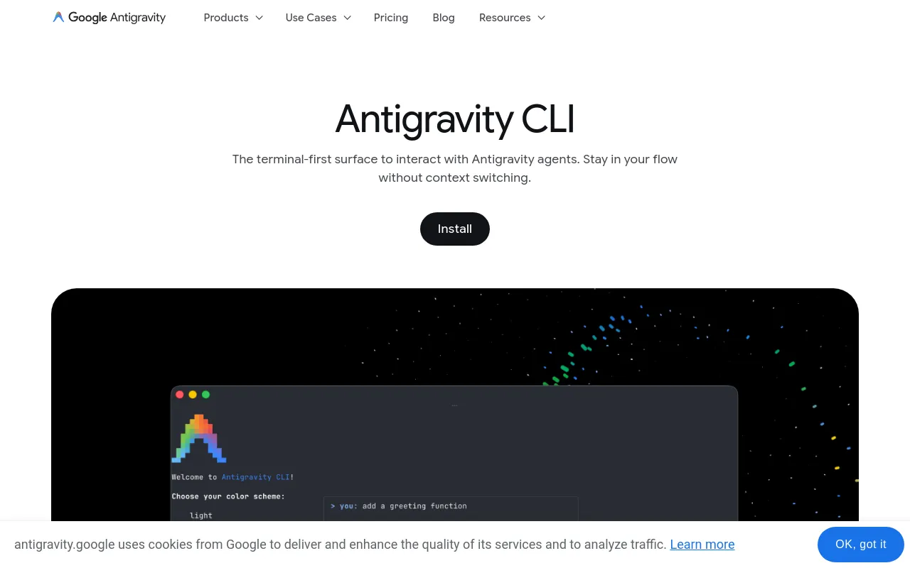 Screenshot of Antigravity CLI