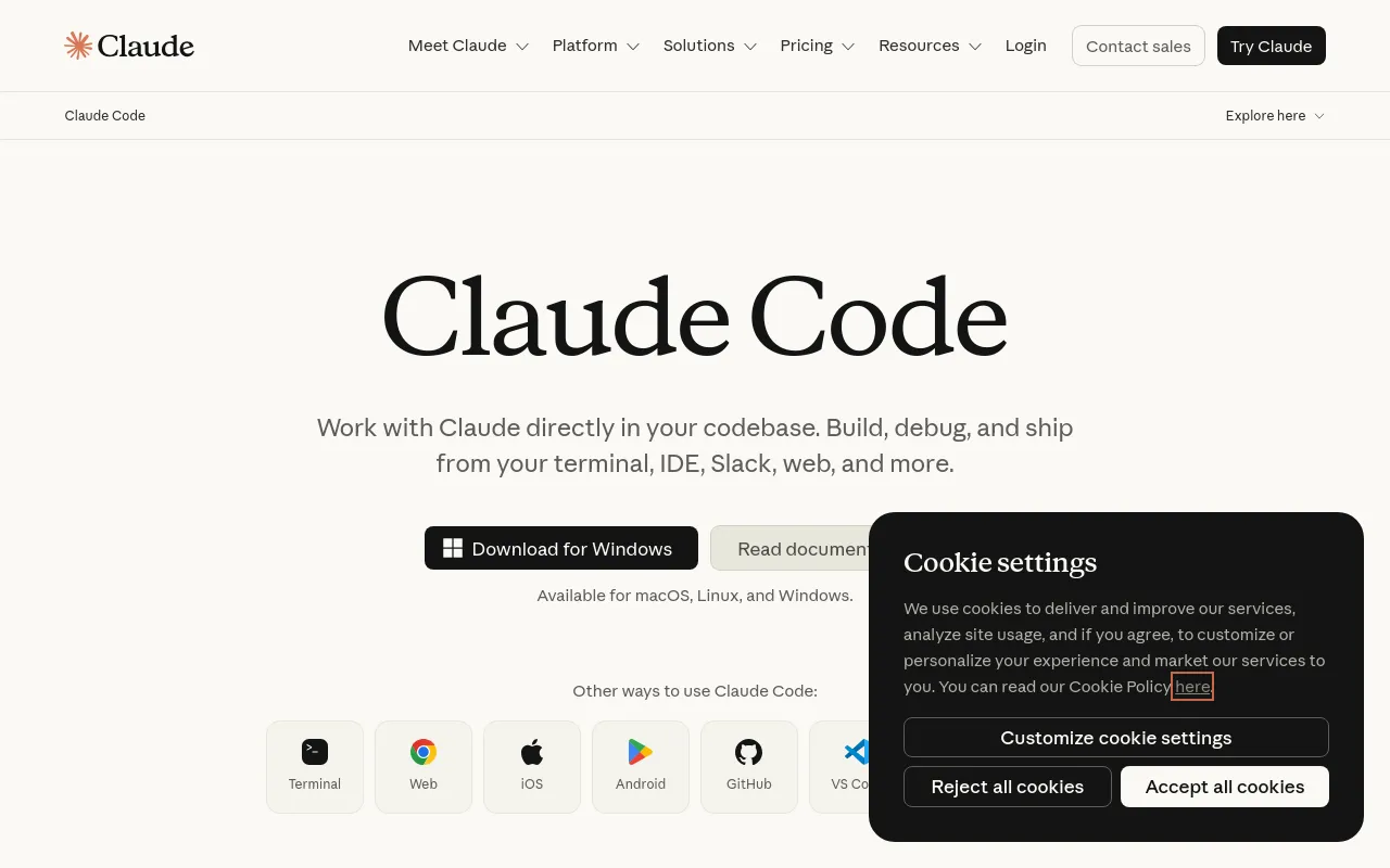 Screenshot of Claude Code