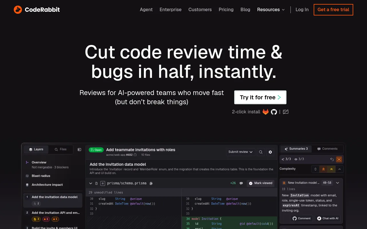 Screenshot of CodeRabbit