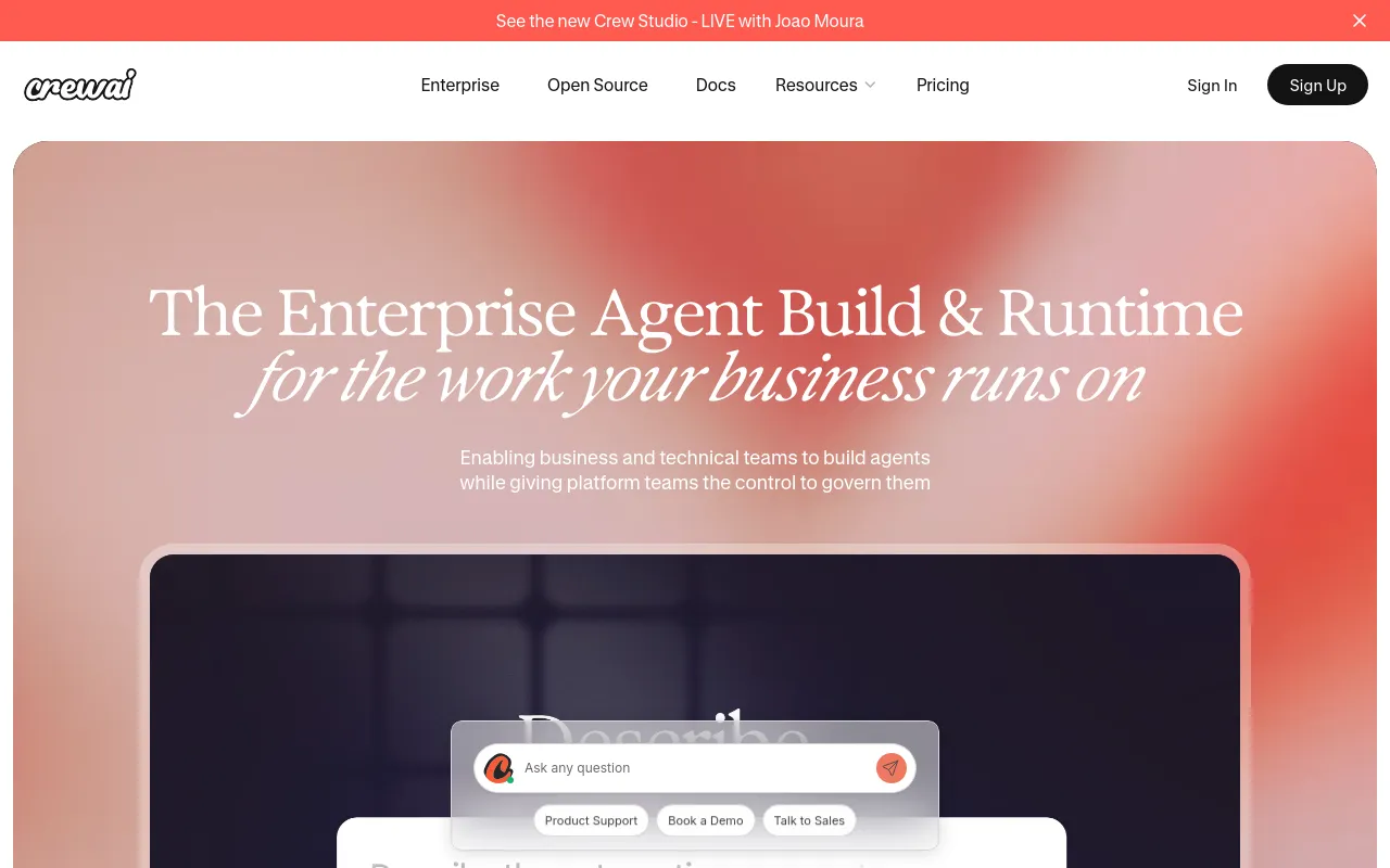 Screenshot of CrewAI