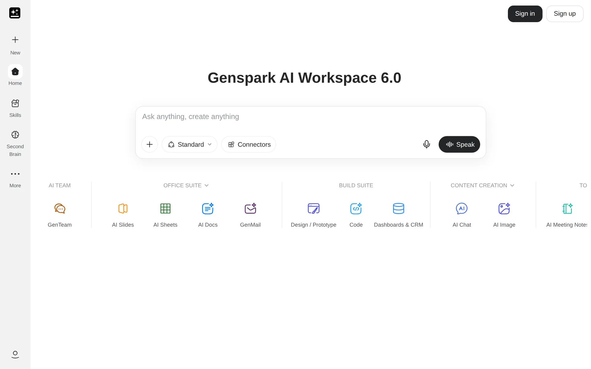 Screenshot of Genspark