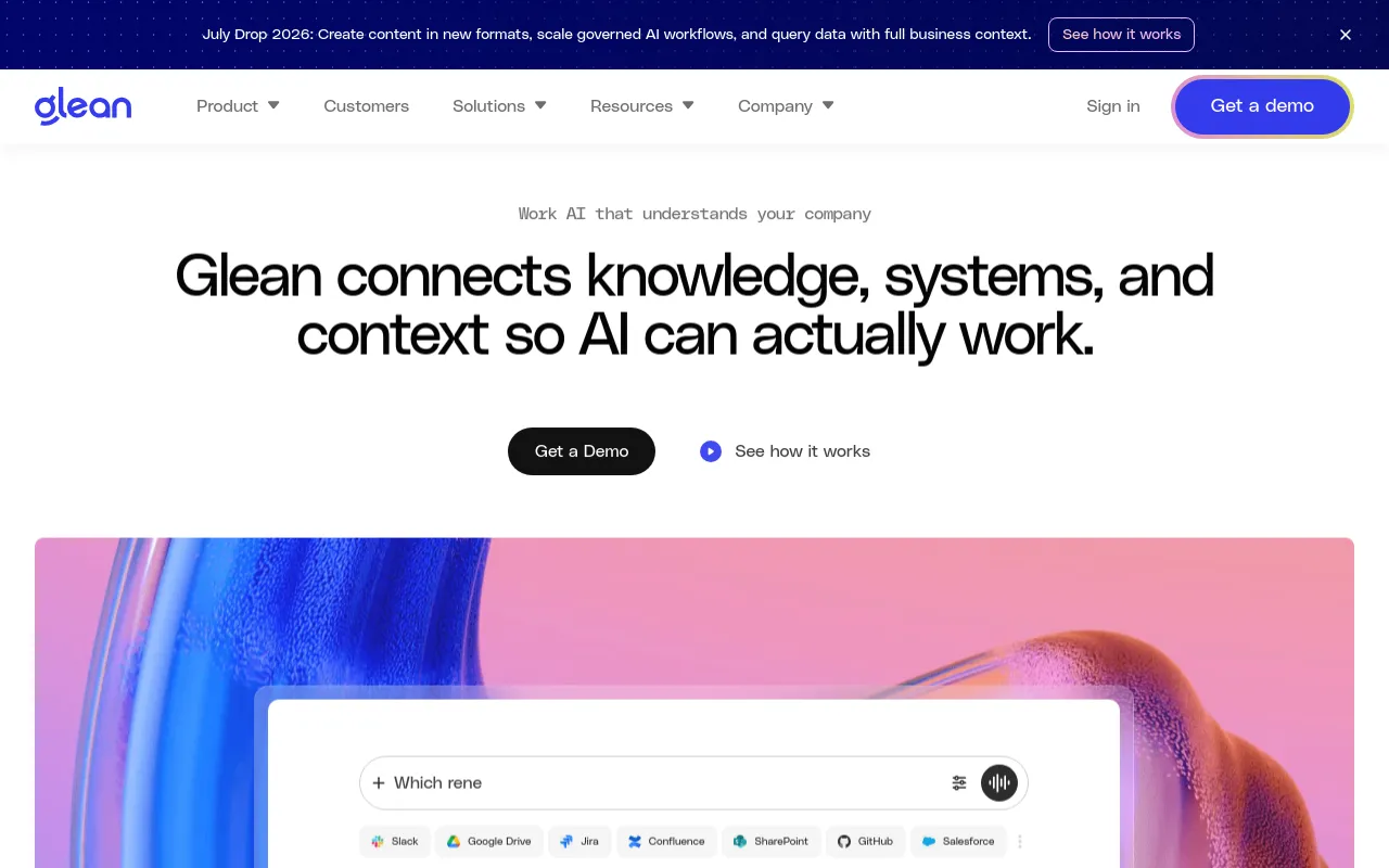 Screenshot of Glean