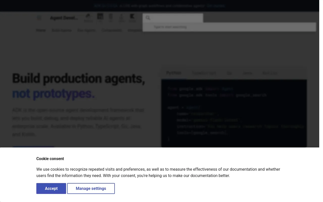 Screenshot of Google Agent Development Kit