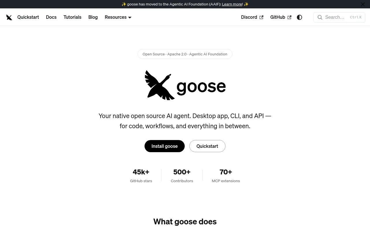 Screenshot of Goose