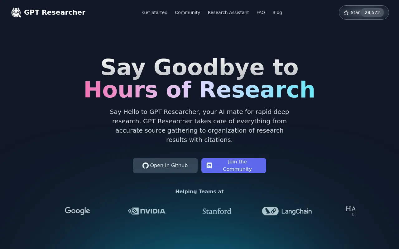 Screenshot of GPT Researcher