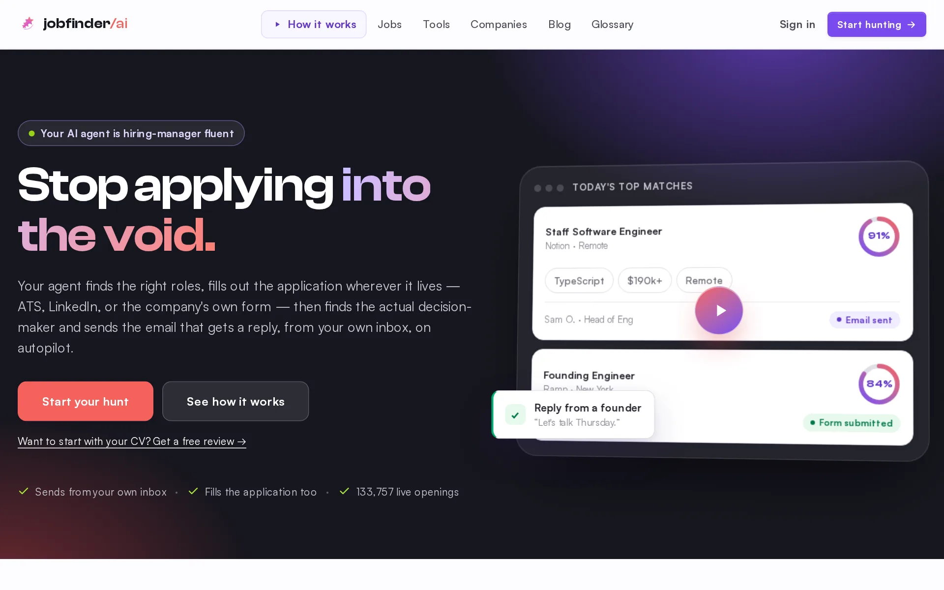 Screenshot of jobfinder-ai