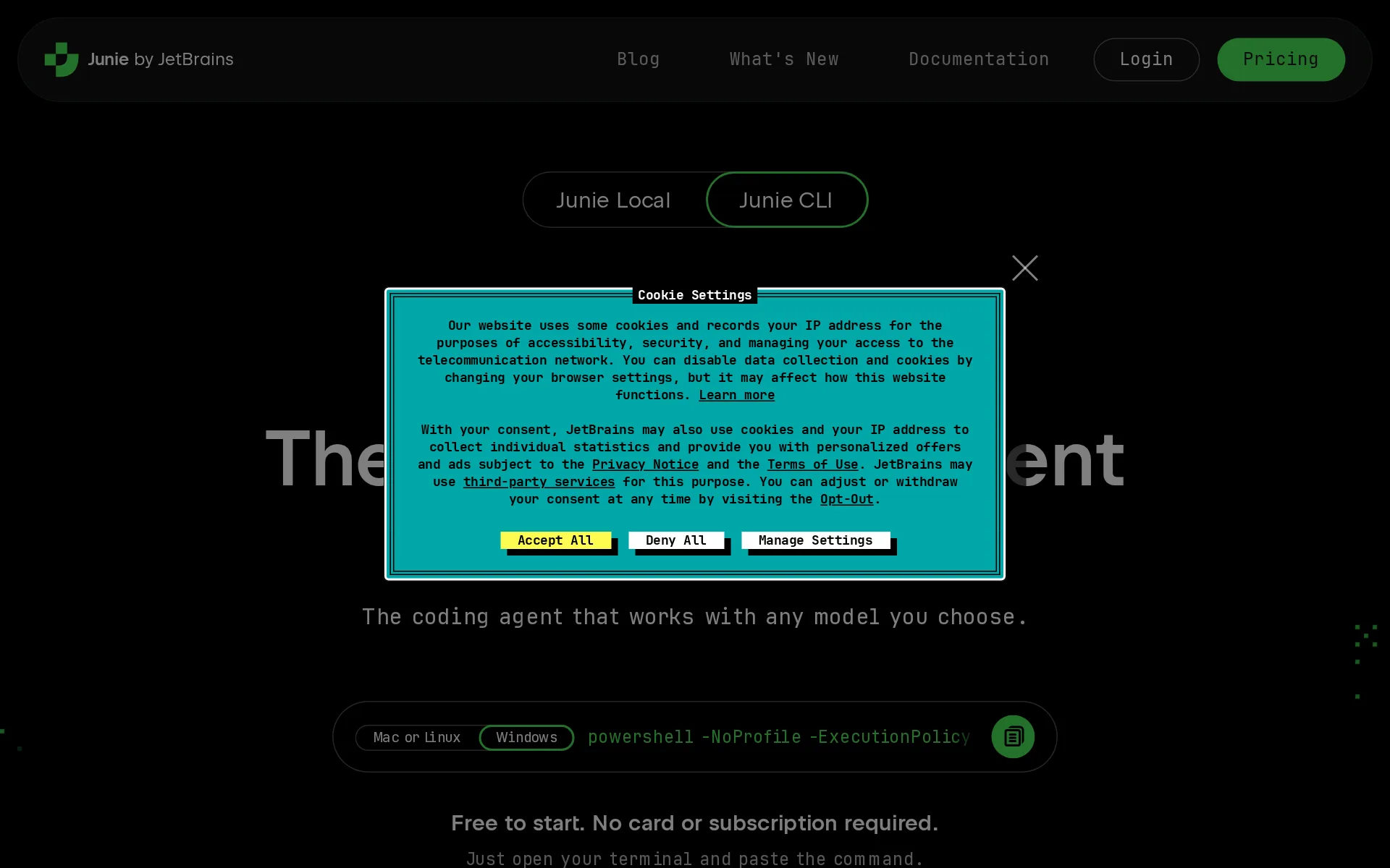 Screenshot of Junie