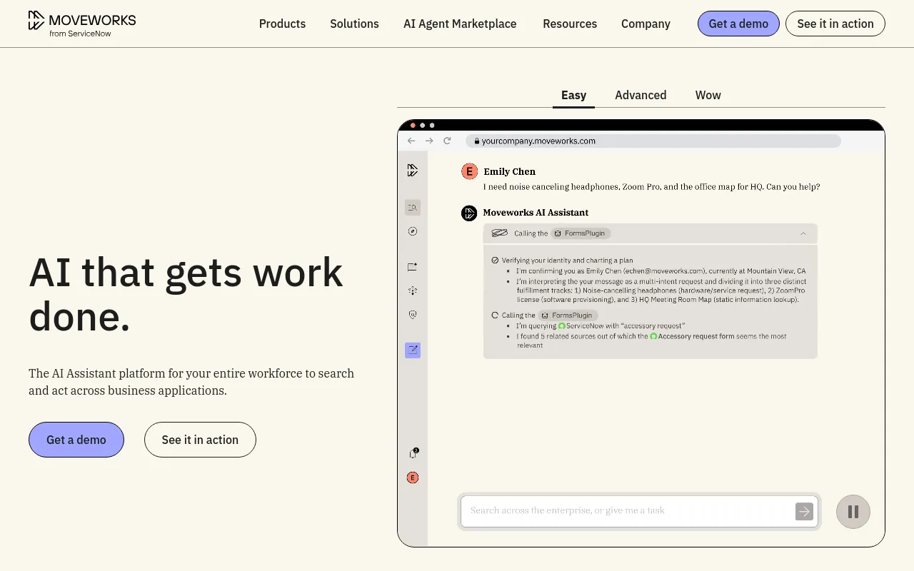 Screenshot of Moveworks