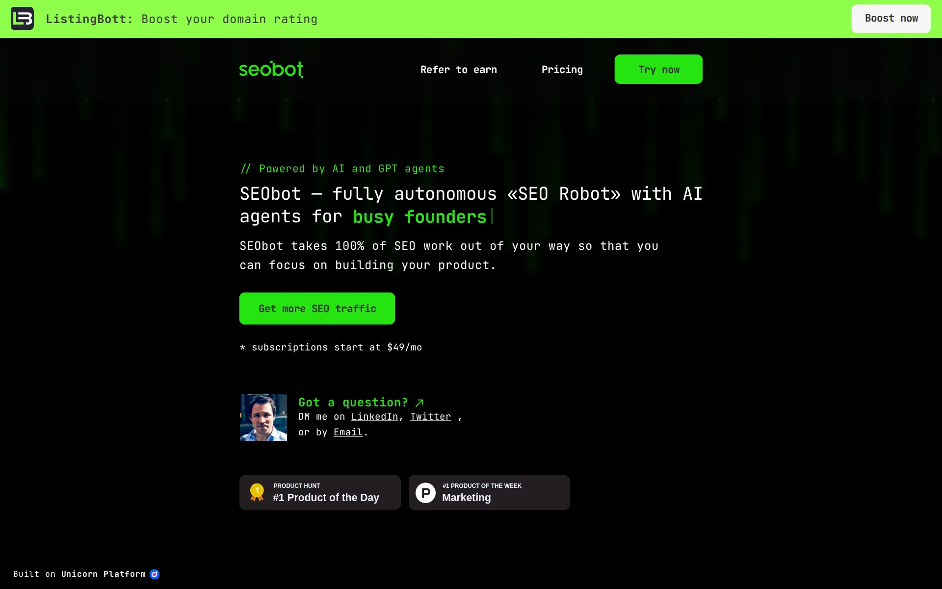 Screenshot of SEObot