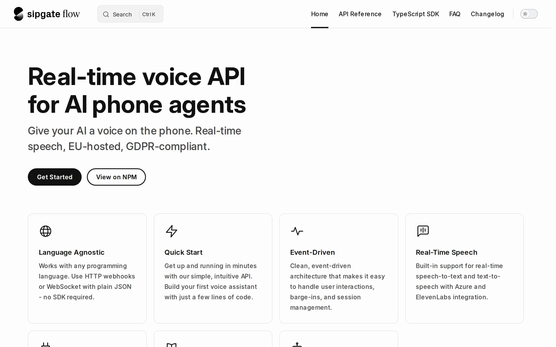 Screenshot of sipgate flow