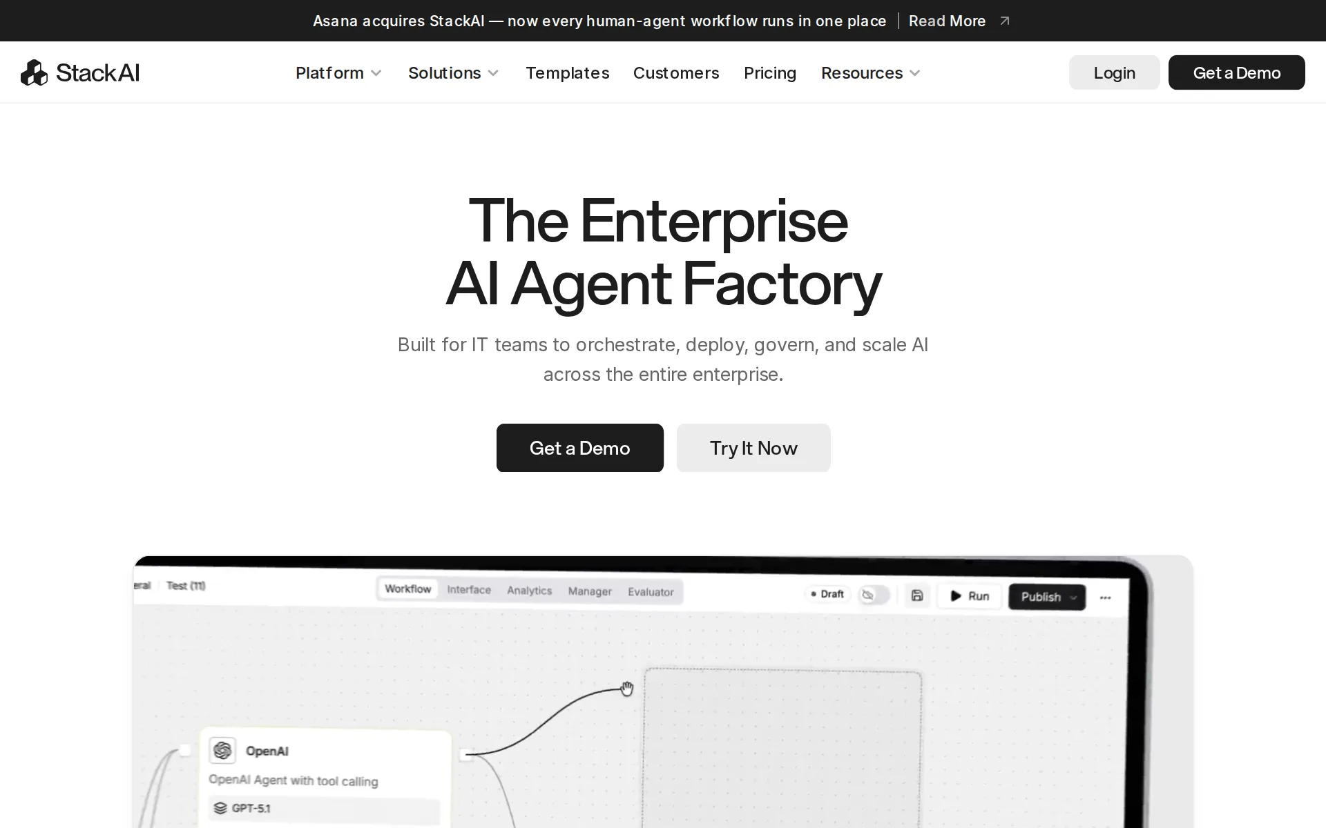 Screenshot of StackAI