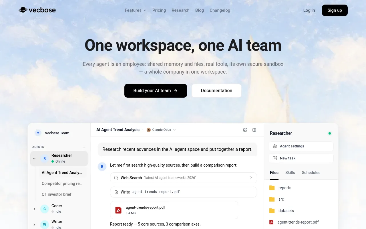 Screenshot of Vecbase