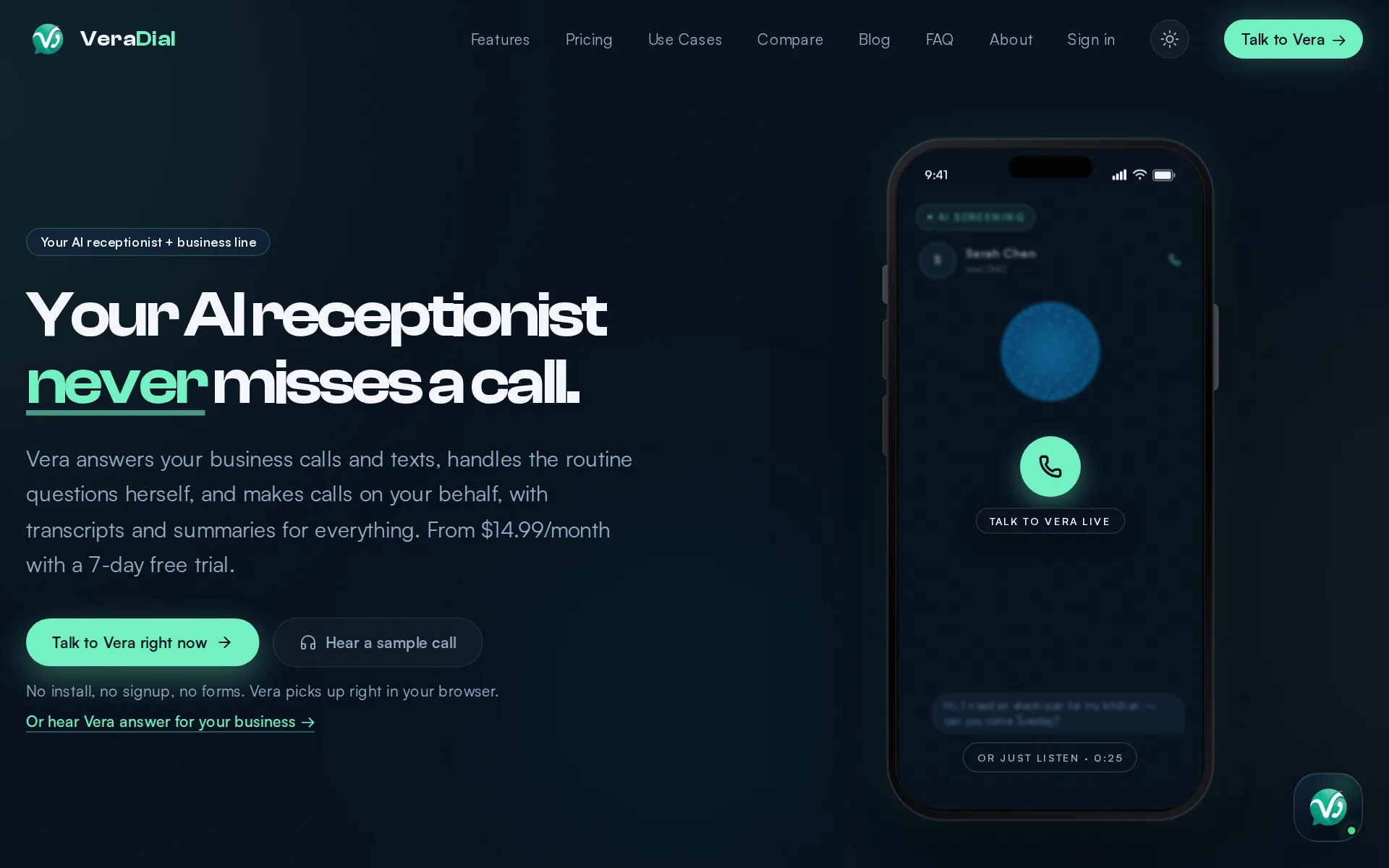 Screenshot of VeraDial