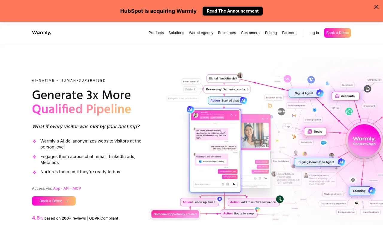 Screenshot of Warmly