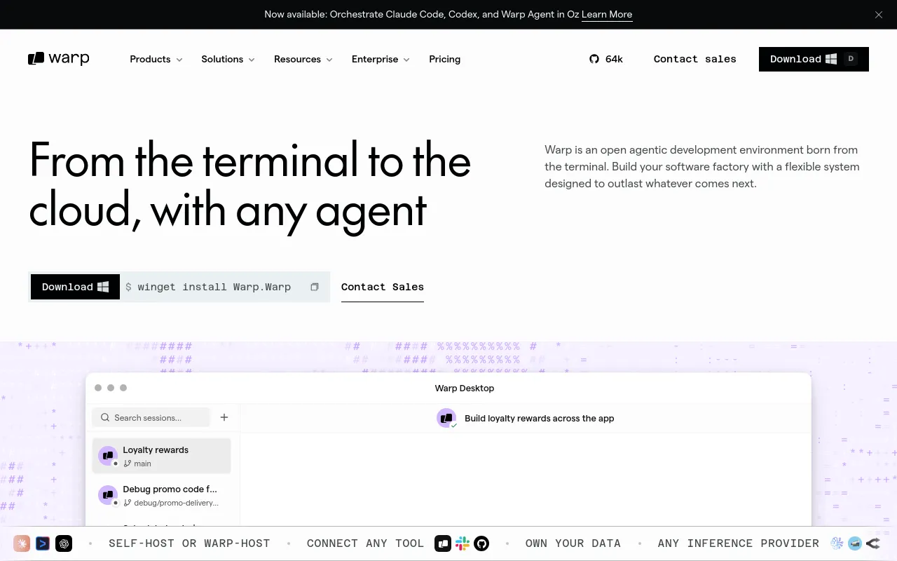 Screenshot of Warp
