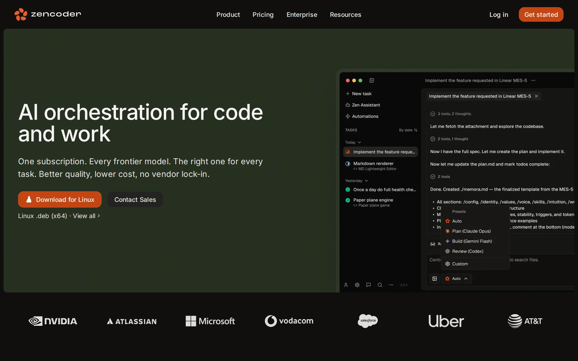 Screenshot of Zencoder